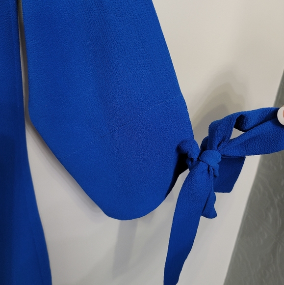 VINCE CAMUTO Cobalt Blue Off the Shoulder Scuba Bardot Dress Size 6 - Picture 7 of 9